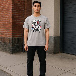 Graffiti Graphic Tee XL | Gray Streetwear NRG Hip-Hop Style Shirt I New No Tags